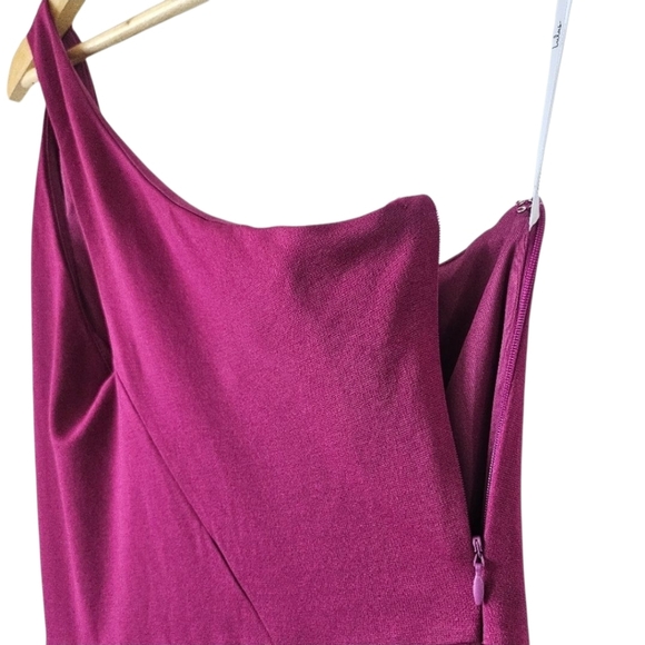 Lulus Long Formal One Shoulder Sleek Party Event Dress, Magenta Size XL, NWT - Picture 3 of 9